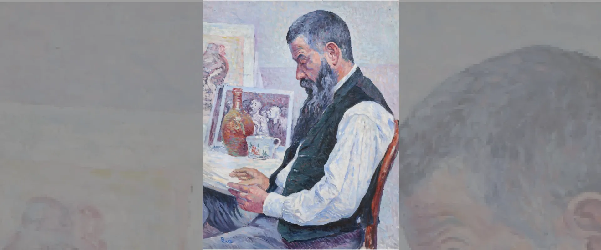 Maximilien Luce (1858-1941). Portrait du peintre Étienne Terrus (1857-1922). Huile sur toile, 81x65 cm. Vers 1905-1907.  Perpignan musée d’art Hyacinthe Rigaud Photo : Musée d’art Hyacinthe Rigaud