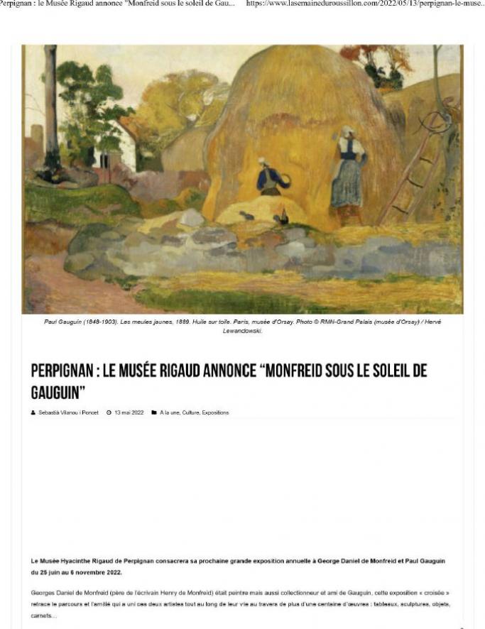 Perpignan : le musée Rigaud annonce "Monfreid sous le soleil de Gauguin"