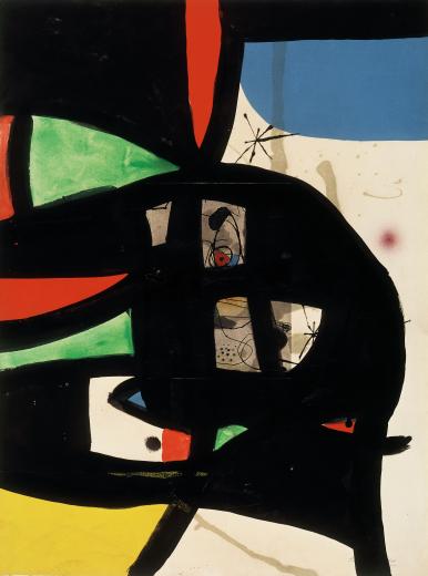 Joan Miró. Bon à tirer pour Fundació Palma I, 1978, encre de chine, gouache, pastel, eau-forte et aquatinte sur papier, 71x53 cm. Majorque, Fondation Pilar et Joan Miró © Successió Miró, 2026/Fundació Pilar i Joan Miró a Mallorca/Adagp, Paris 2026